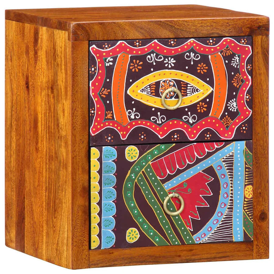 Cabinet de chevet Marron 35 x 30 x 40 cm Bois d'Acacia Massif - 3