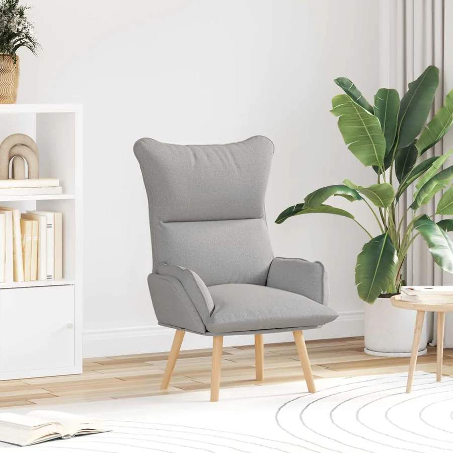fauteuil Gris nuage Tissu et Contreplaqué