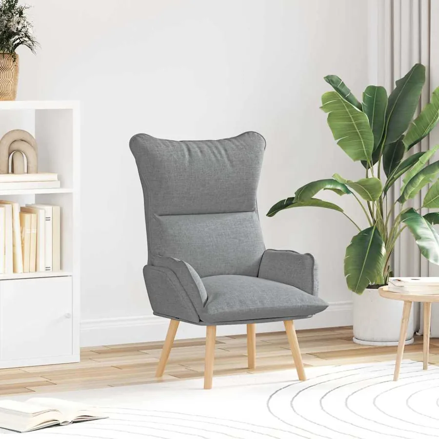 fauteuil Gris clair 69 x 74 x 93 cm Tissu et Contreplaqué