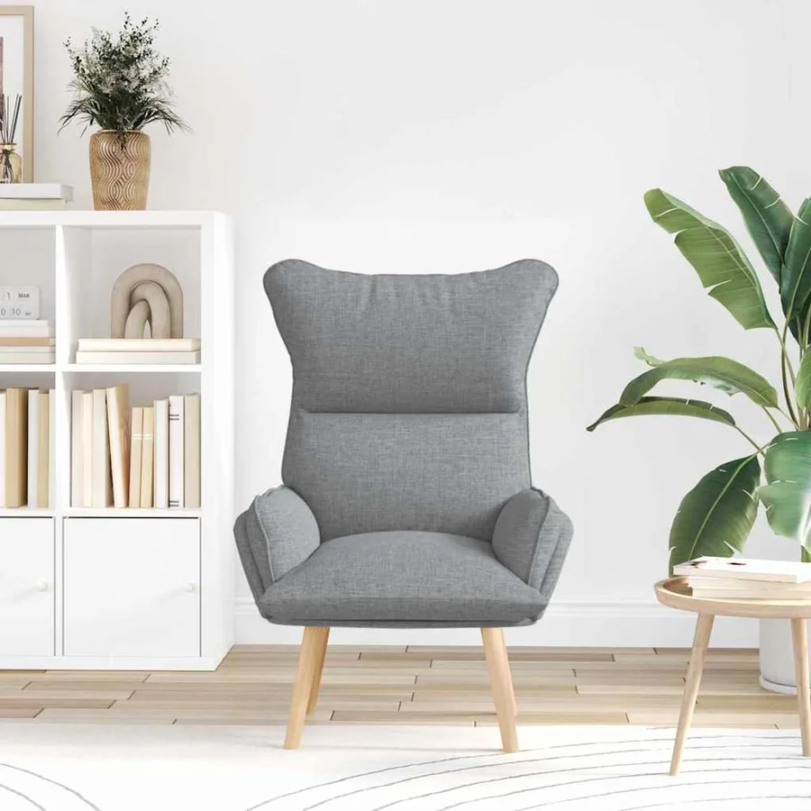 fauteuil Gris clair 69 x 74 x 93 cm Tissu et Contreplaqué - 3