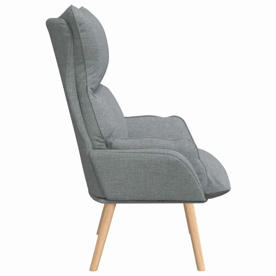 fauteuil Gris clair 69 x 74 x 93 cm Tissu et Contreplaqué - 5