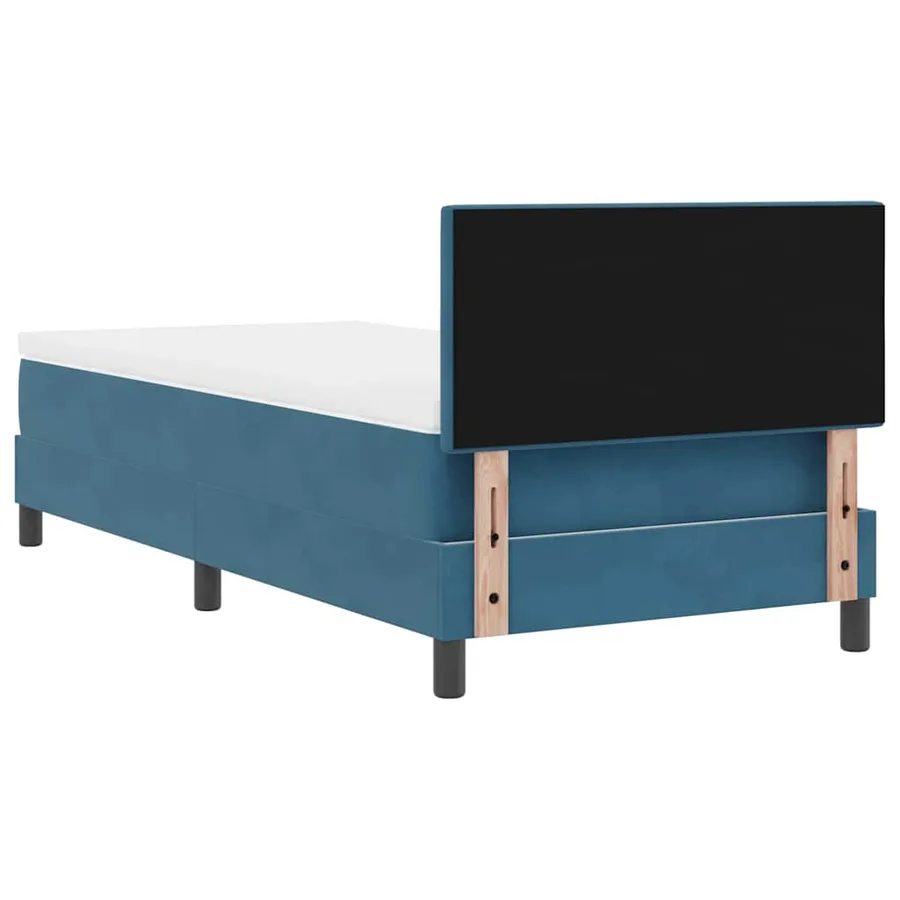 Lit à ressort LED Bleu foncé 90 x 200 cm Velours - 10