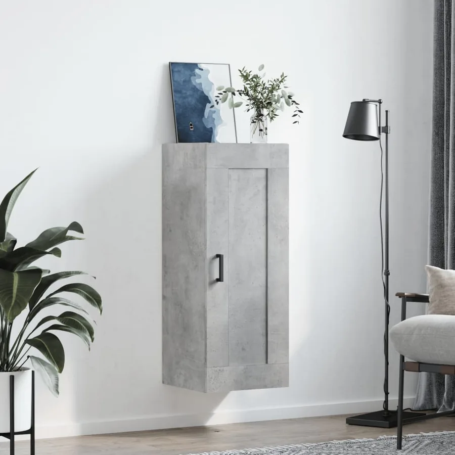 Armoire murale gris béton 34,5x34x90 cm bois d'ingénierie - 3