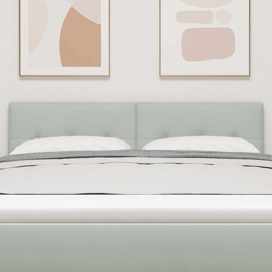Tête de lit Gris clair 144 cm Velours - 3