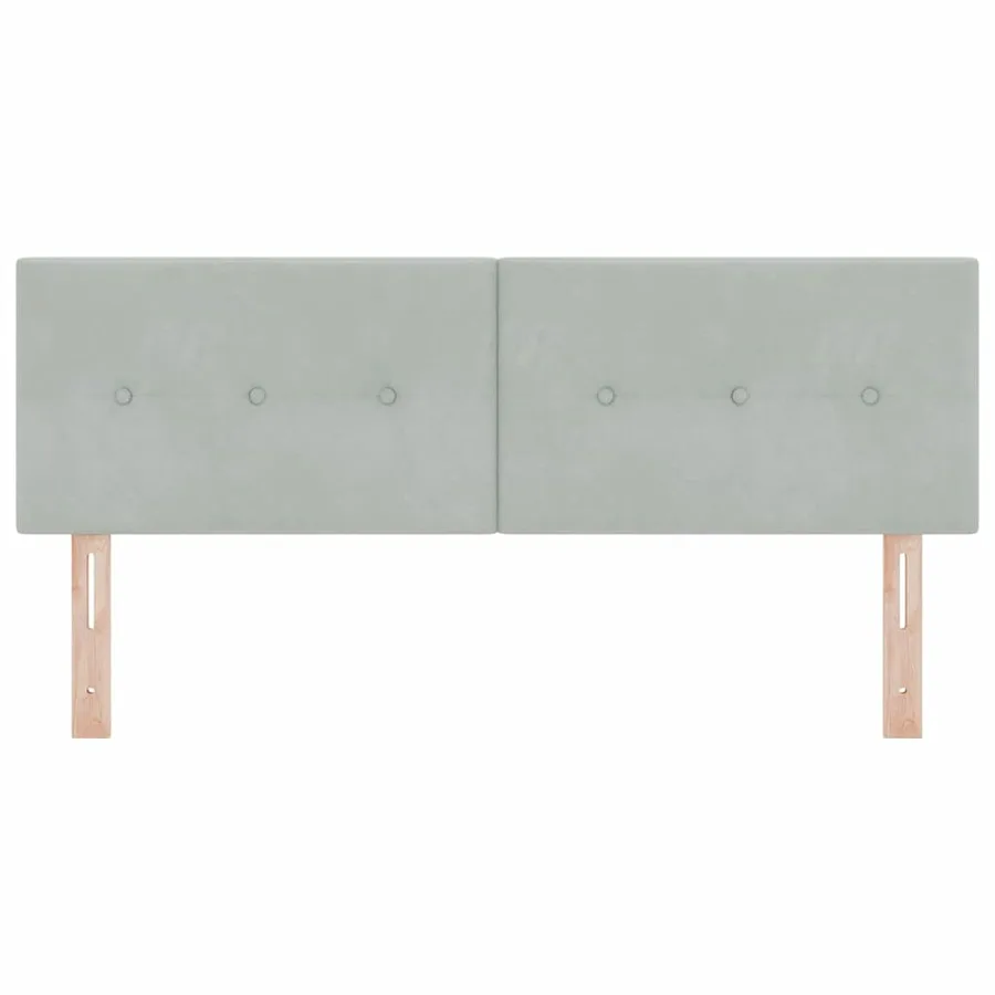 Tête de lit Gris clair 144 cm Velours - 5