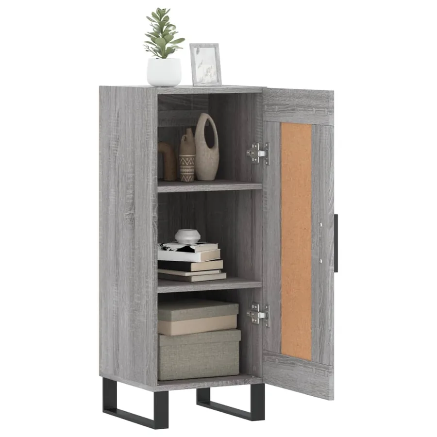 Buffet Sonoma gris 34,5x34x90 cm Bois d'ingénierie - 4
