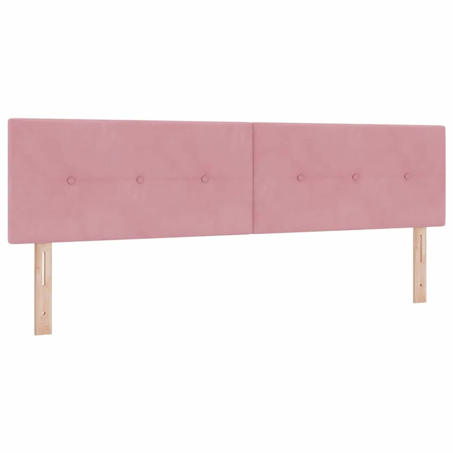 Lit à ressorts avec tête de lit Rose 200 x 180 cm Velours - 5