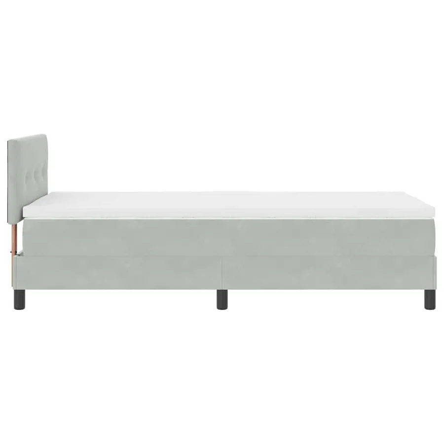 Lit à ressort LED Gris clair 100 x 200 cm Velours - 9
