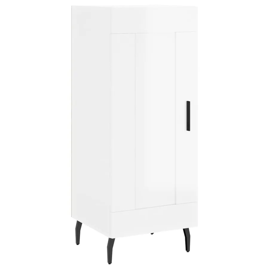 Buffet Blanc brillant 34,5x34x90 cm Bois d'ingénierie - 2