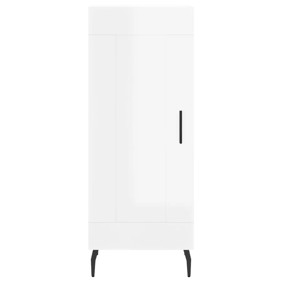 Buffet Blanc brillant 34,5x34x90 cm Bois d'ingénierie - 5