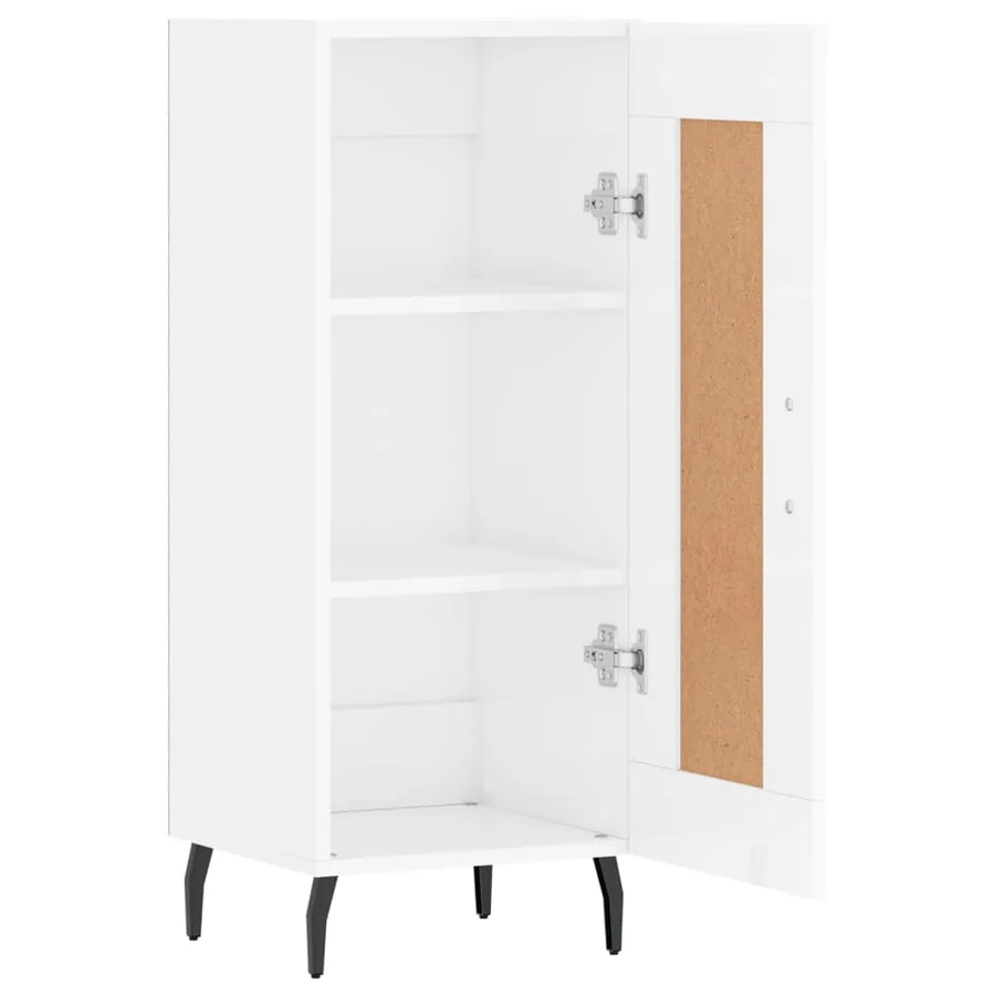 Buffet Blanc brillant 34,5x34x90 cm Bois d'ingénierie - 6