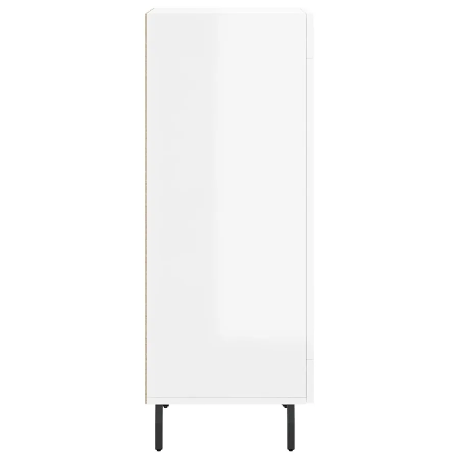 Buffet Blanc brillant 34,5x34x90 cm Bois d'ingénierie - 7