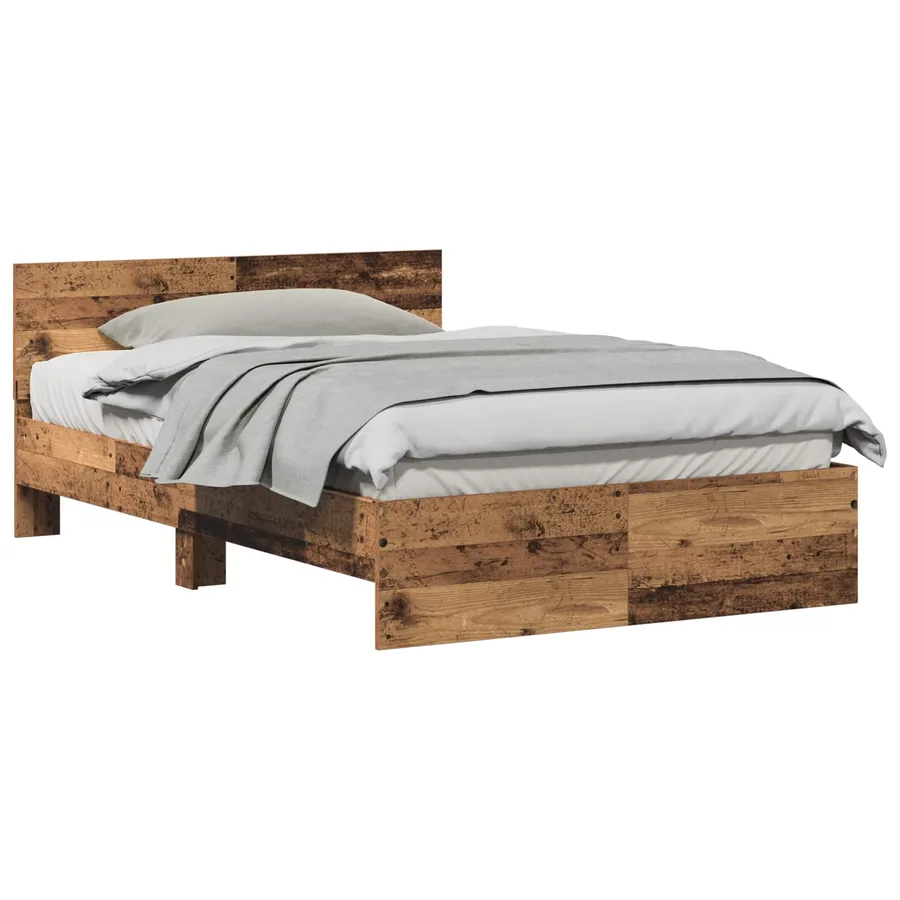 Cadre de lit Bois ancien 193 x 125 x 70 cm Bois d'ingénierie - 2
