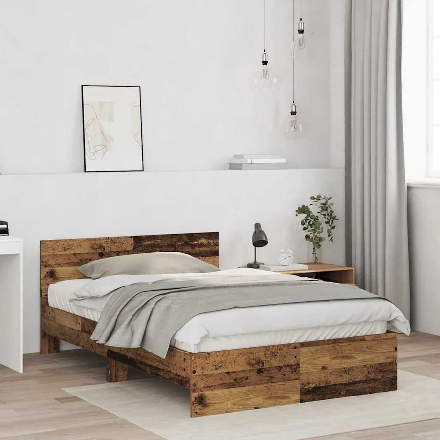Cadre de lit Bois ancien 193 x 125 x 70 cm Bois d'ingénierie - 3