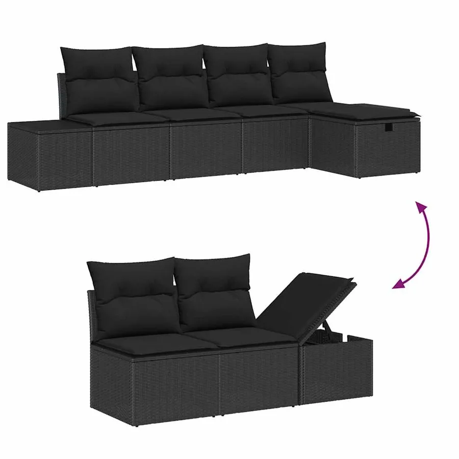 Ensemble de Canapés avec coussin 6 pcs polyrotin - 7