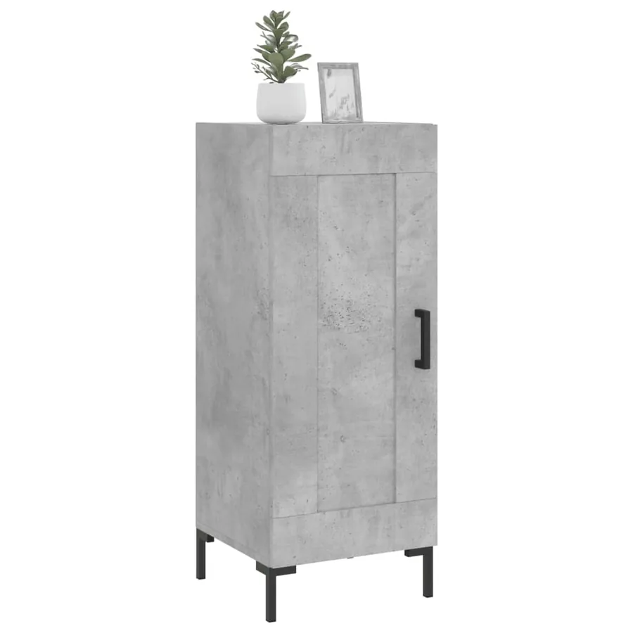 Buffet Gris béton 34,5x34x90 cm Bois d'ingénierie - 3