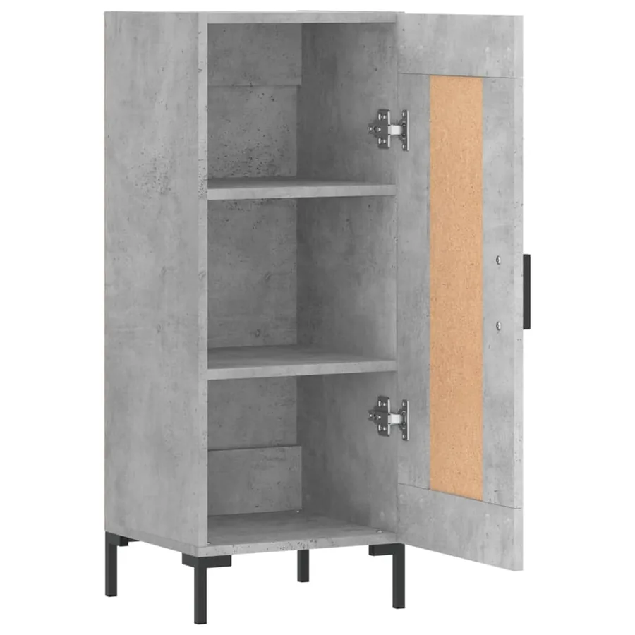 Buffet Gris béton 34,5x34x90 cm Bois d'ingénierie - 6