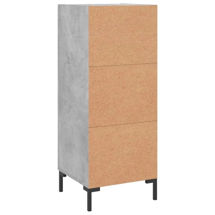 Buffet Gris béton 34,5x34x90 cm Bois d'ingénierie - 8