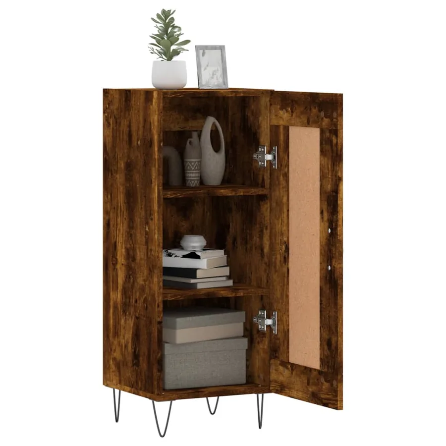 Buffet Chêne fumé 34,5x34x90 cm Bois d'ingénierie - 4