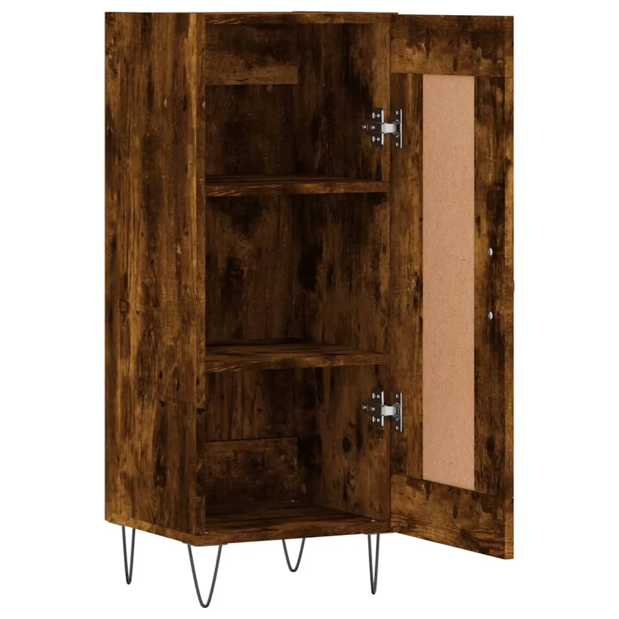 Buffet Chêne fumé 34,5x34x90 cm Bois d'ingénierie - 6
