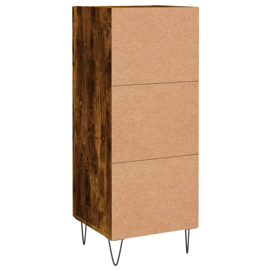 Buffet Chêne fumé 34,5x34x90 cm Bois d'ingénierie - 8
