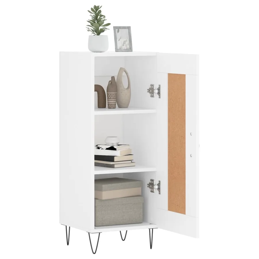 Buffet blanc 34,5x34x90 cm bois d'ingénierie - 4
