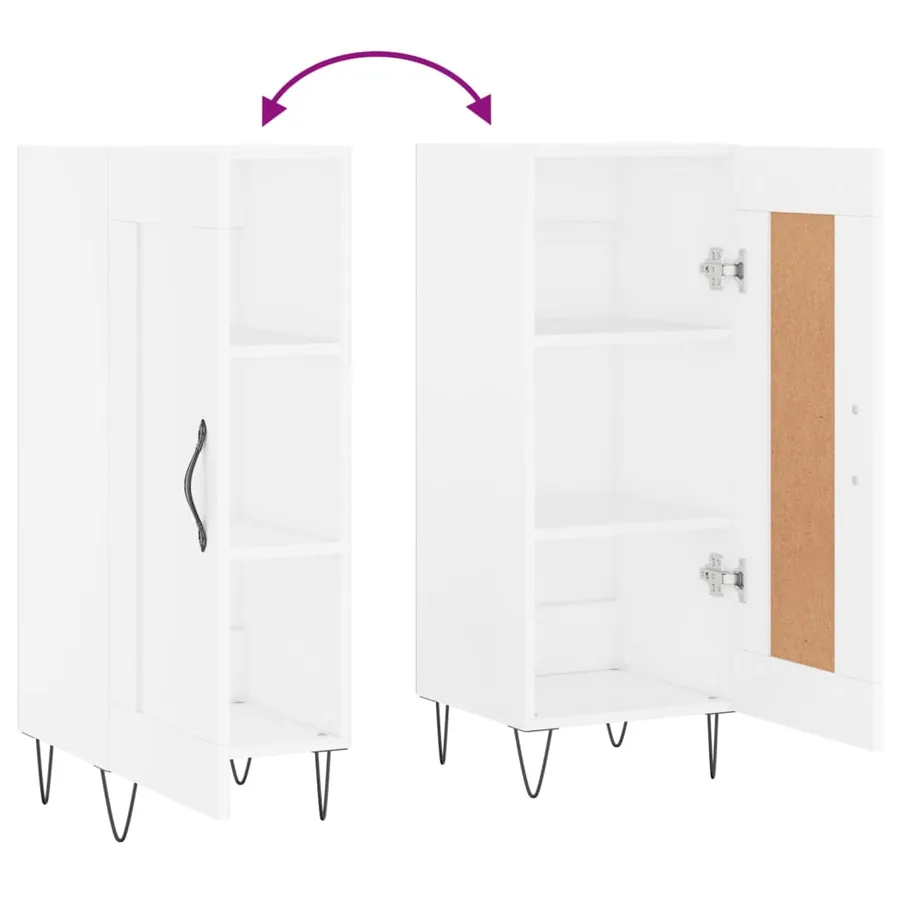 Buffet blanc 34,5x34x90 cm bois d'ingénierie - 9