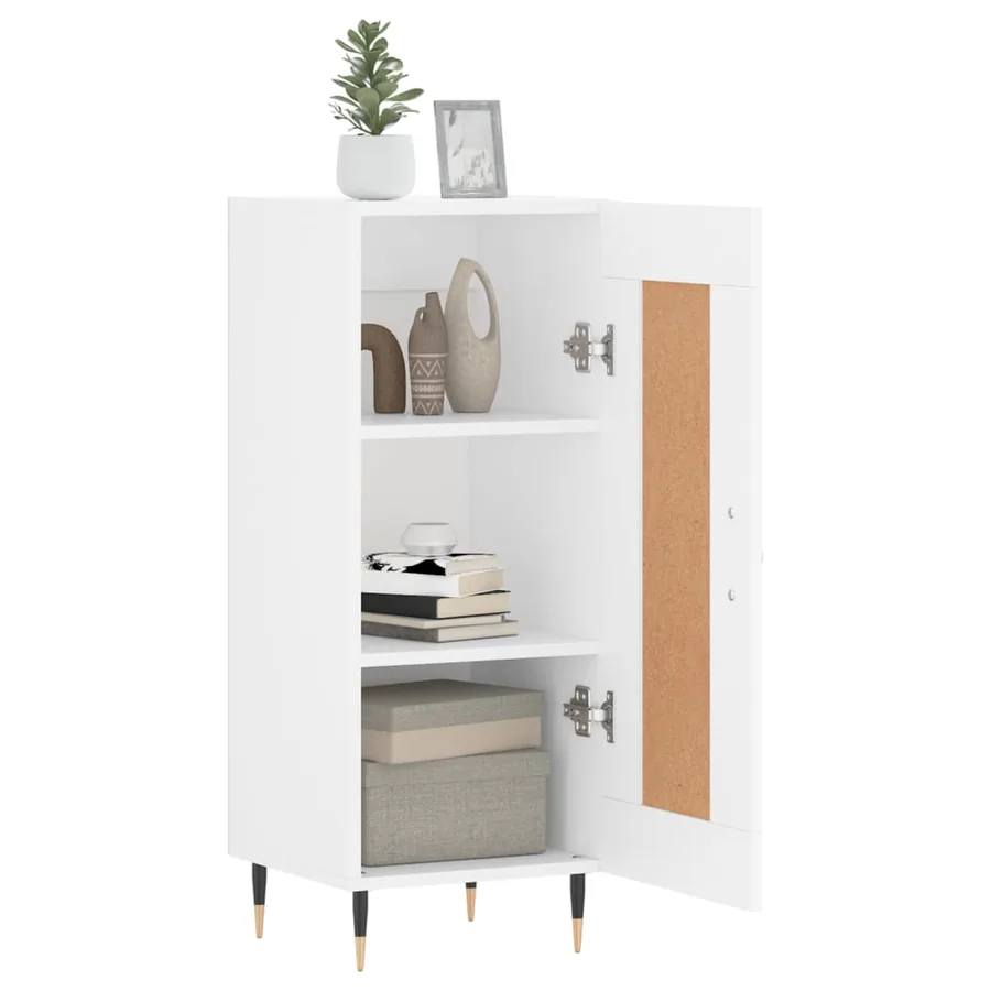 Buffet blanc 34,5x34x90 cm bois d'ingénierie - 4