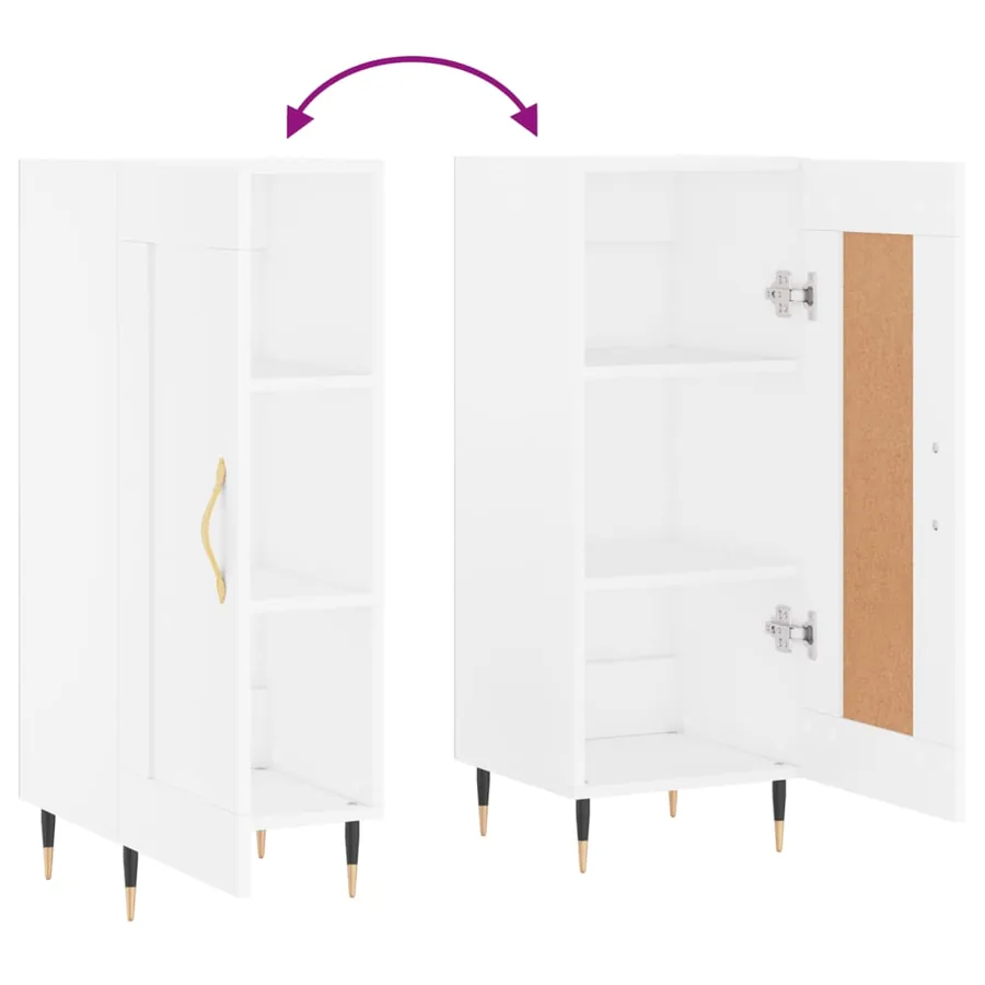 Buffet blanc 34,5x34x90 cm bois d'ingénierie - 9