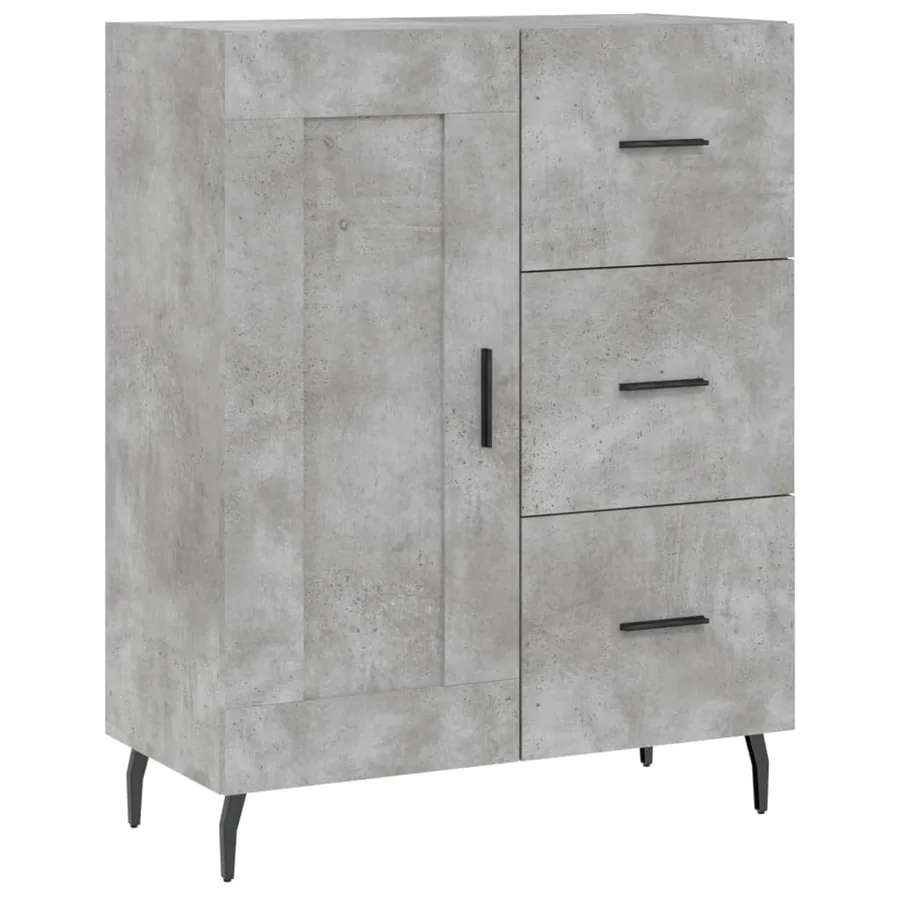 Buffet gris béton 69,5x34x90 cm bois d'ingénierie - 2