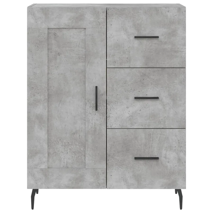 Buffet gris béton 69,5x34x90 cm bois d'ingénierie - 5