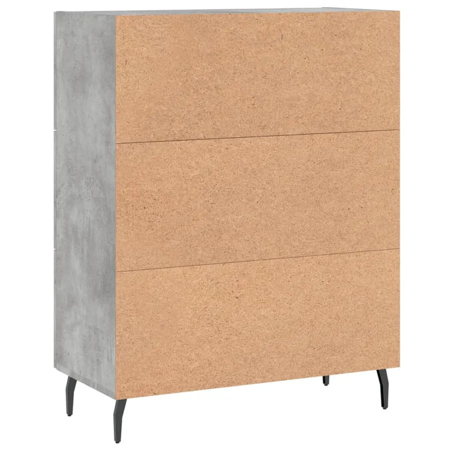 Buffet gris béton 69,5x34x90 cm bois d'ingénierie - 8