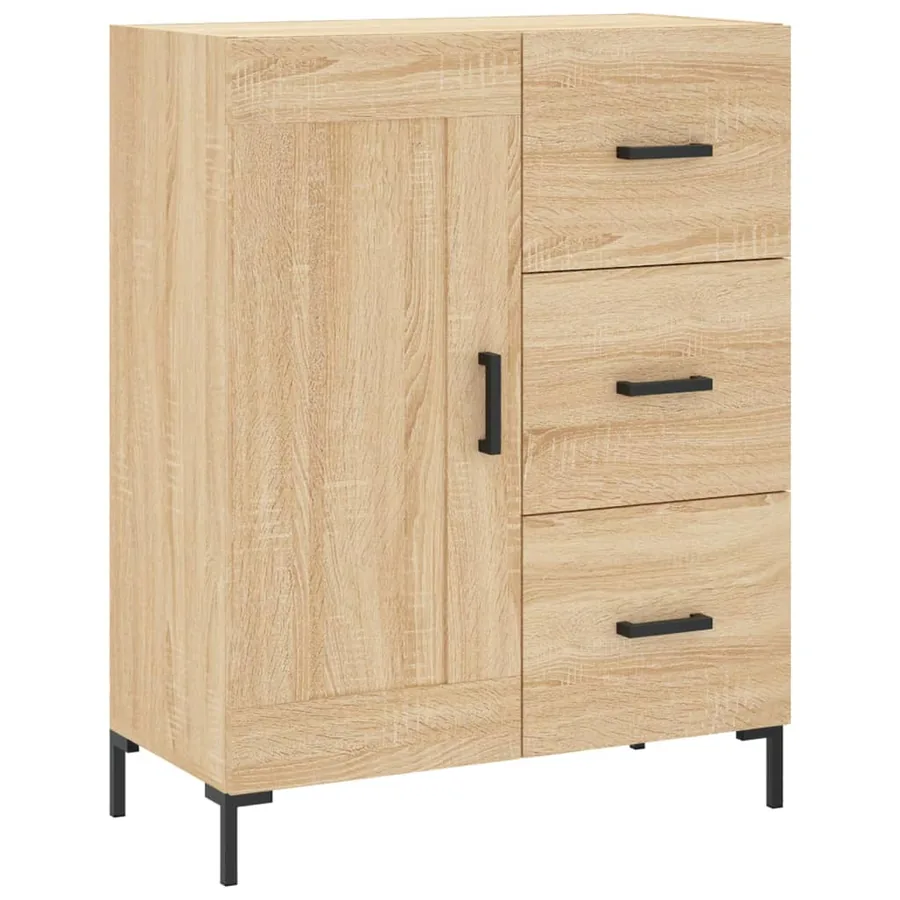 Buffet chêne sonoma 69,5x34x90 cm bois d'ingénierie - 2