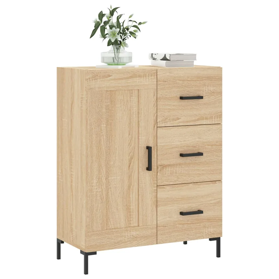 Buffet chêne sonoma 69,5x34x90 cm bois d'ingénierie - 3
