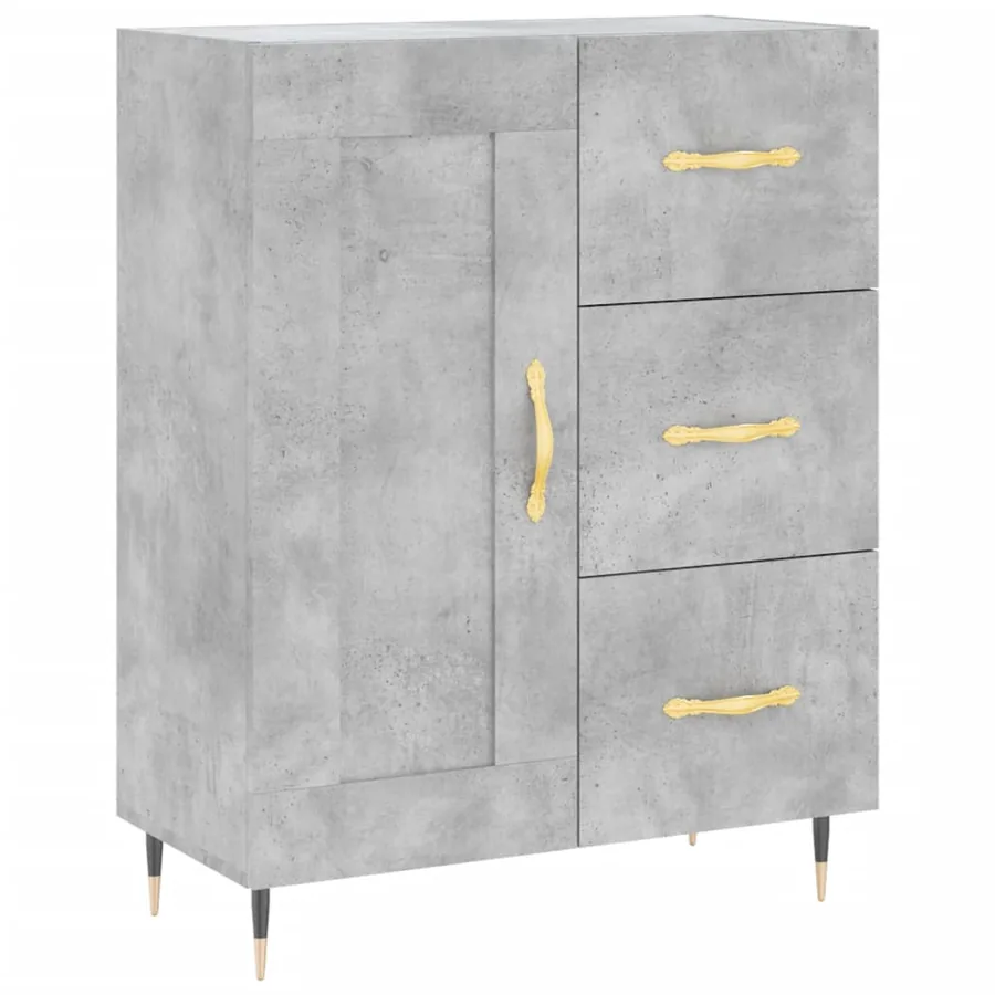 Buffet gris béton 69,5x34x90 cm bois d'ingénierie - 2