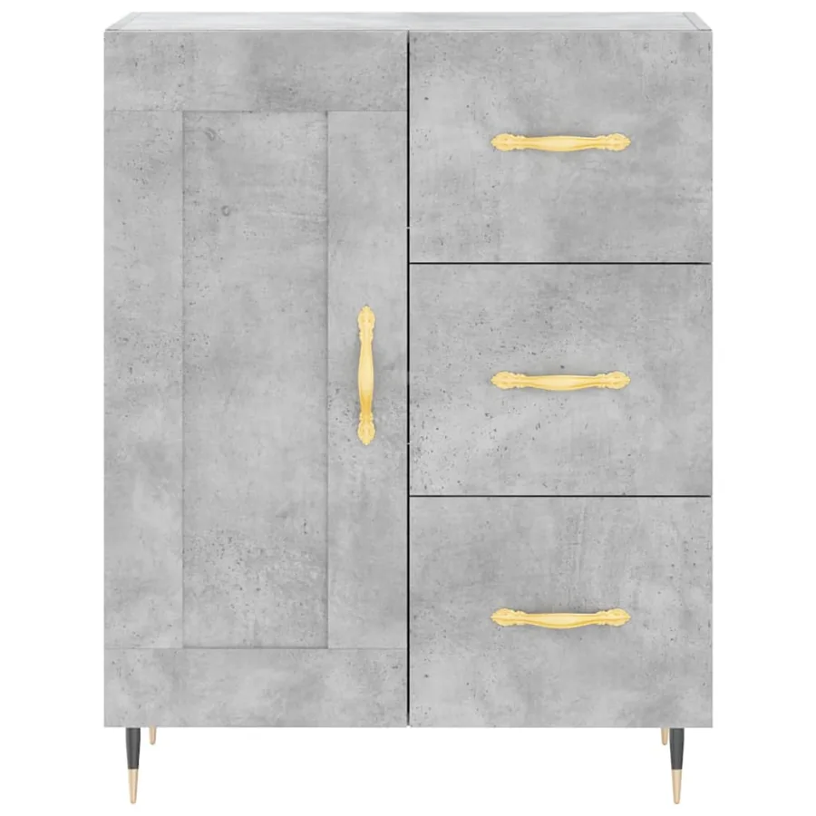 Buffet gris béton 69,5x34x90 cm bois d'ingénierie - 5