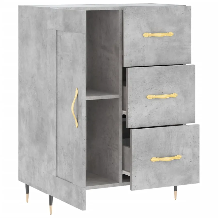 Buffet gris béton 69,5x34x90 cm bois d'ingénierie - 6