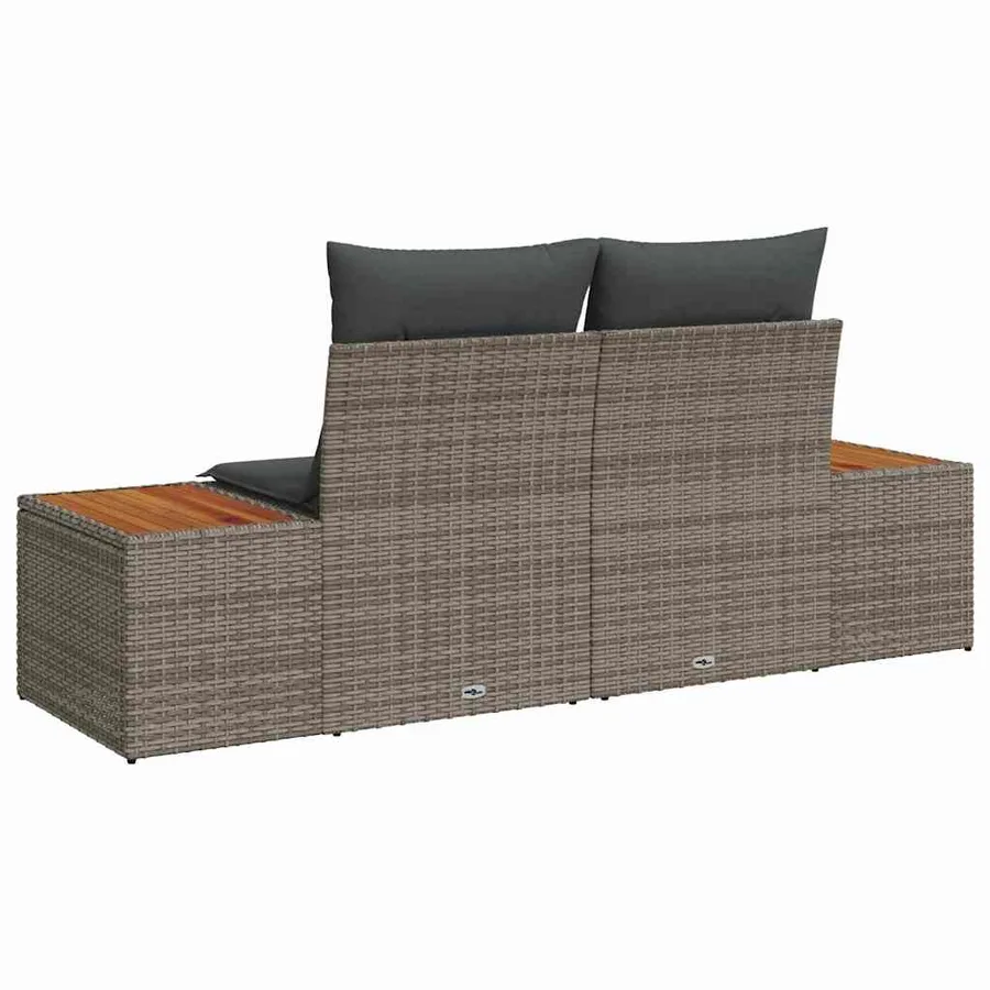 Canapé de jardin Gris 184 x 62 x 85cm polyrotin - 4