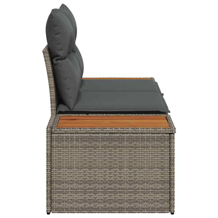 Canapé de jardin Gris 184 x 62 x 85cm polyrotin - 6