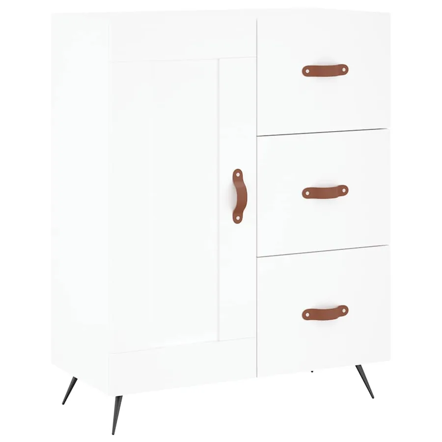 Buffet blanc 69,5x34x90 cm bois d'ingénierie - 2
