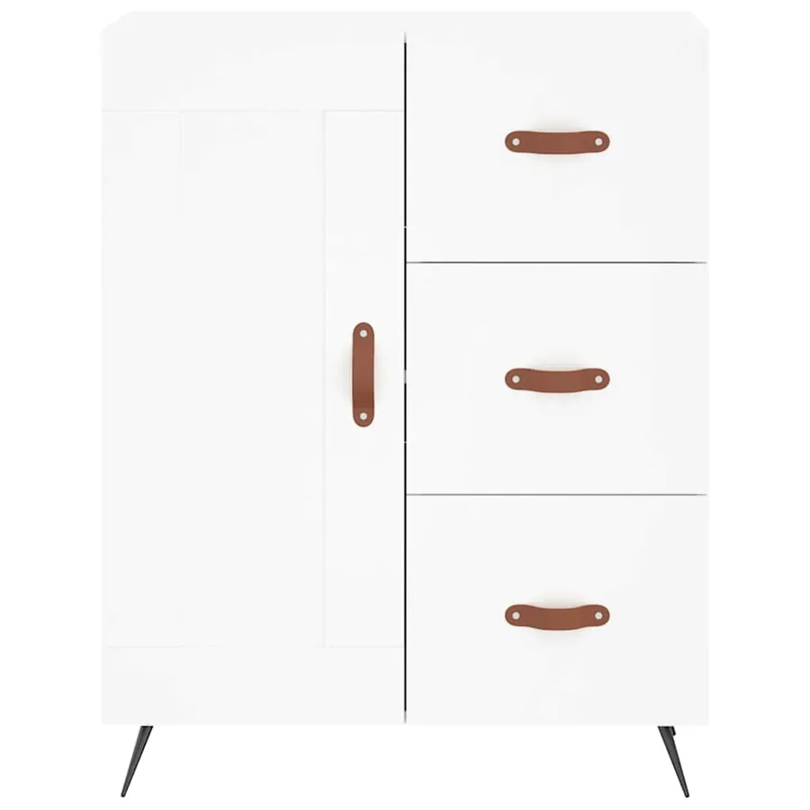 Buffet blanc 69,5x34x90 cm bois d'ingénierie - 5