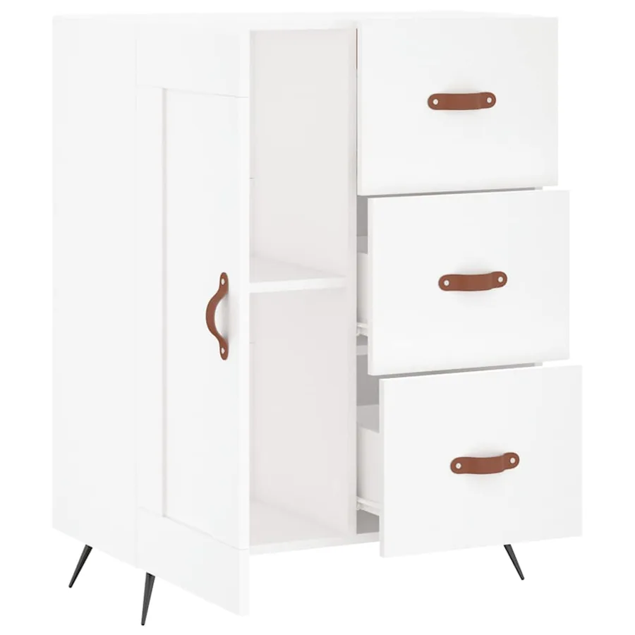 Buffet blanc 69,5x34x90 cm bois d'ingénierie - 6