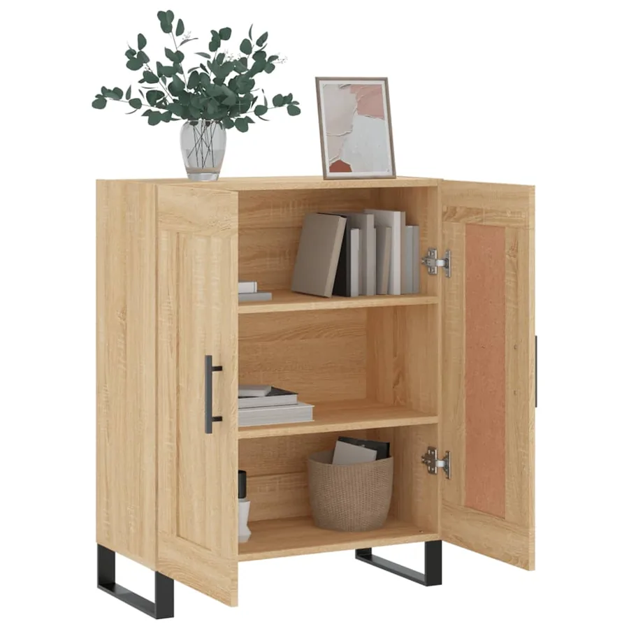 Buffet chêne sonoma 69,5x34x90 cm bois d'ingénierie - 4