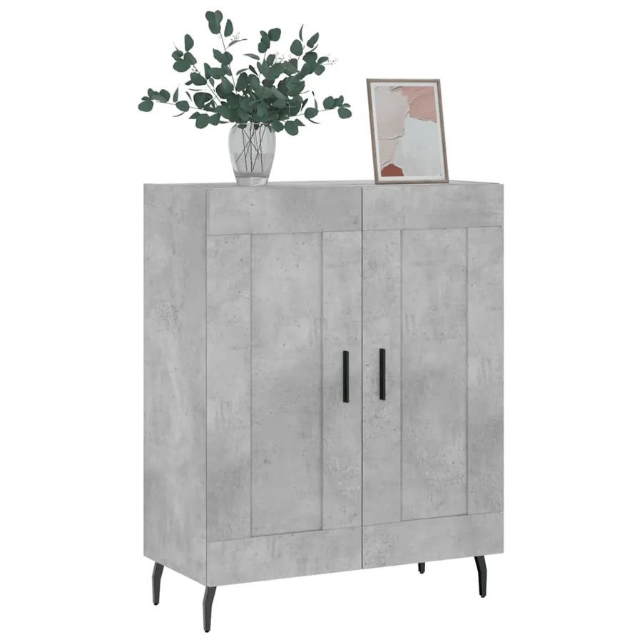 Buffet gris béton 69,5x34x90 cm bois d'ingénierie - 3