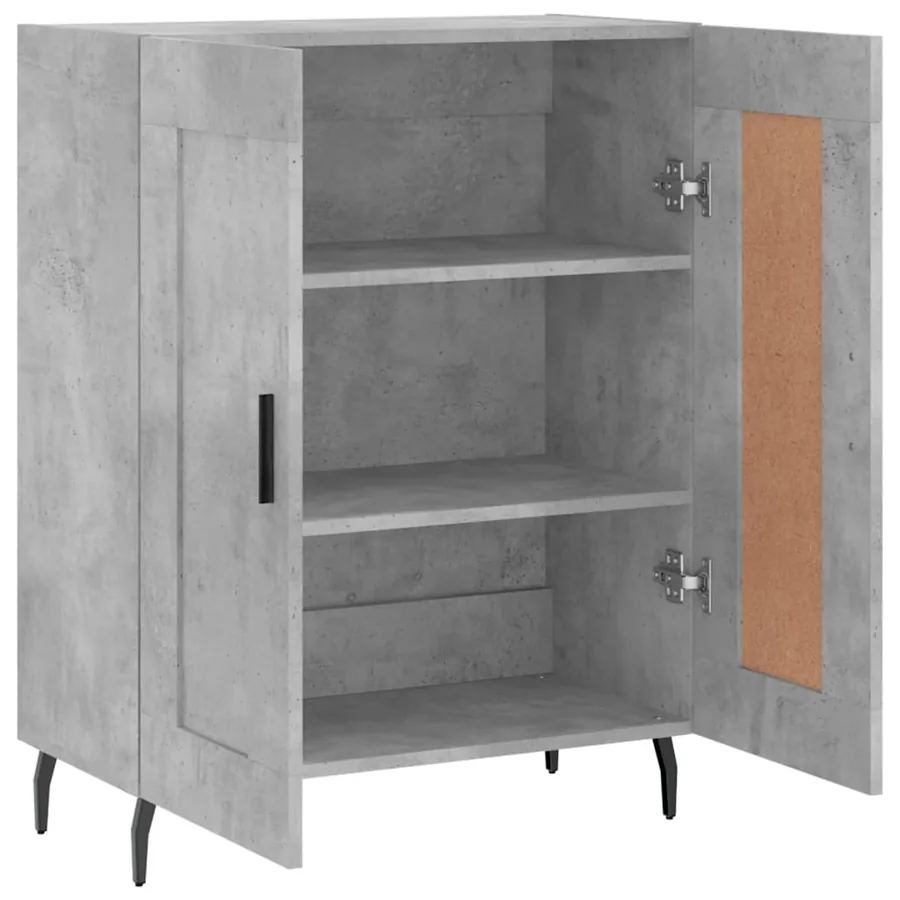 Buffet gris béton 69,5x34x90 cm bois d'ingénierie - 6