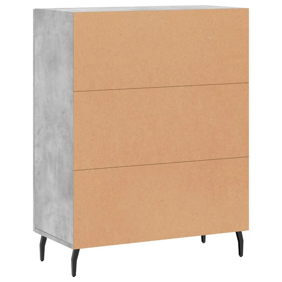Buffet gris béton 69,5x34x90 cm bois d'ingénierie - 8