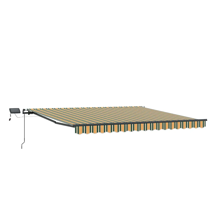 Auvent rétractable Vert et jaune 450 × 300 cm - 5
