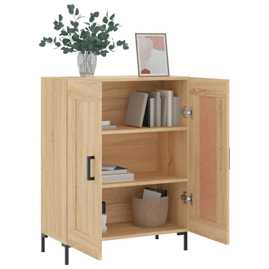 Buffet chêne sonoma 69,5x34x90 cm bois d'ingénierie - 4