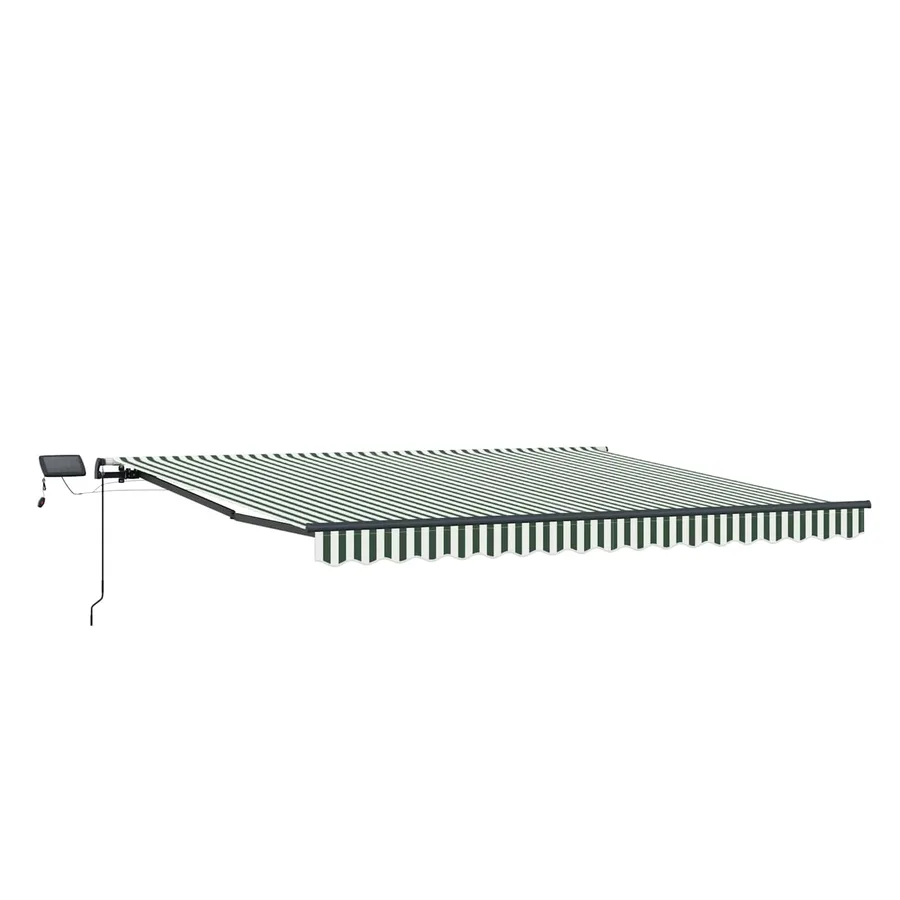 Auvent rétractable Vert et blanc 450 × 300 cm - 5