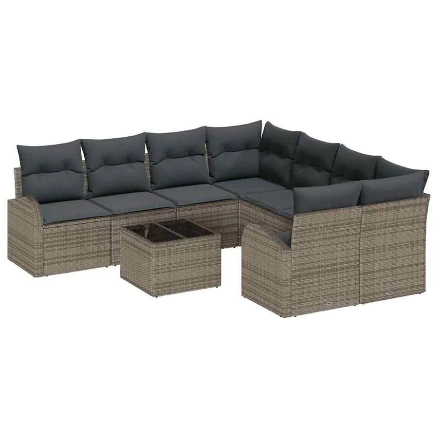 Ensemble de canapé de jardin Gris 55 x 55 x 37 cm polyrotin - 2